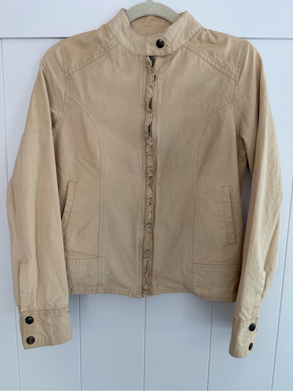 ✨ Sanctuary Tan Canvas Utility Jacket Military Style Women’s Size S ✨